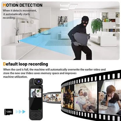 WatchLite™ Y9 Mini Body Camera – Videoregistratore portatile HD 1080P con visione notturna a infrarossi e obiettivo rotante a 180° 