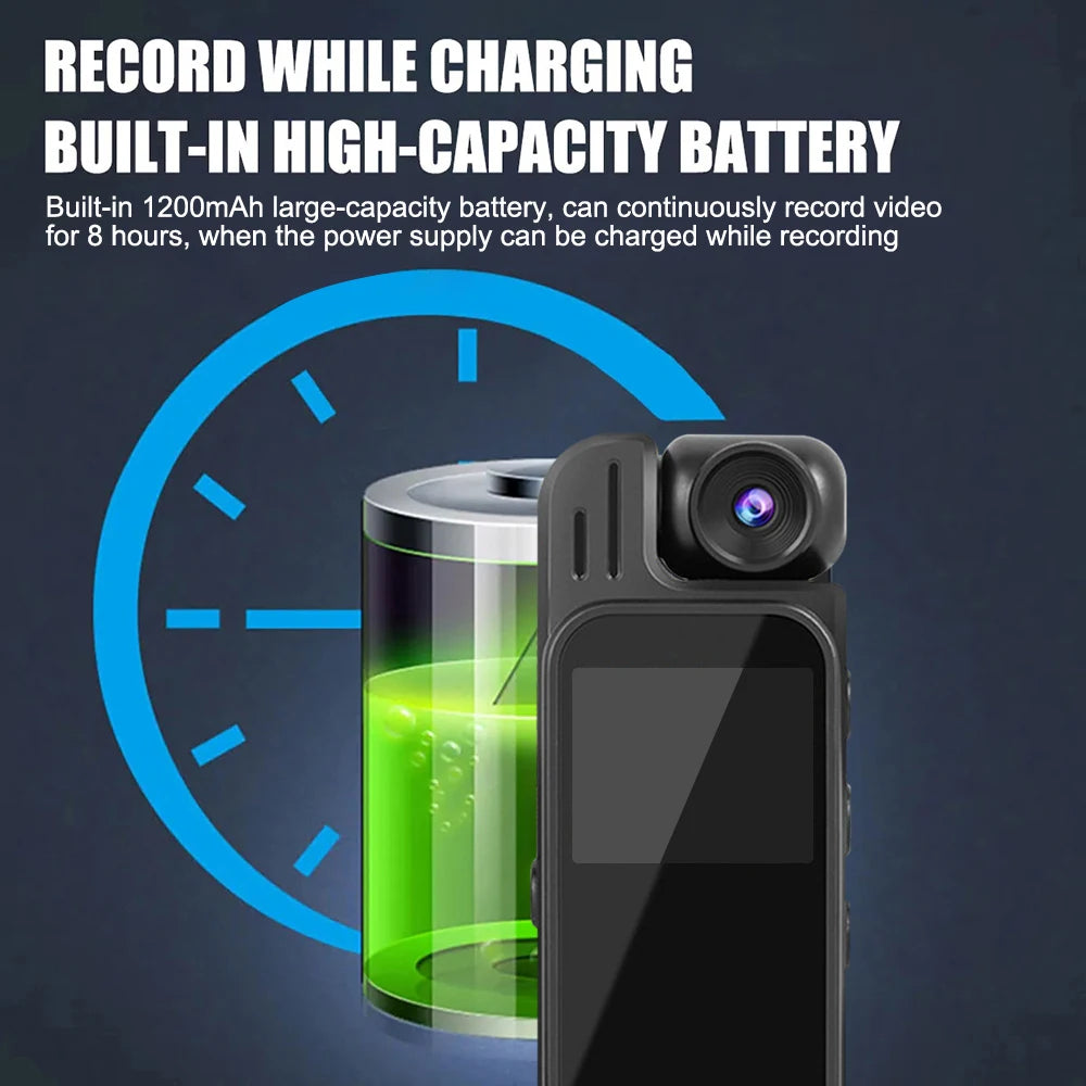 WatchLite™ Y9 Mini Body Camera – Videoregistratore portatile HD 1080P con visione notturna a infrarossi e obiettivo rotante a 180° 