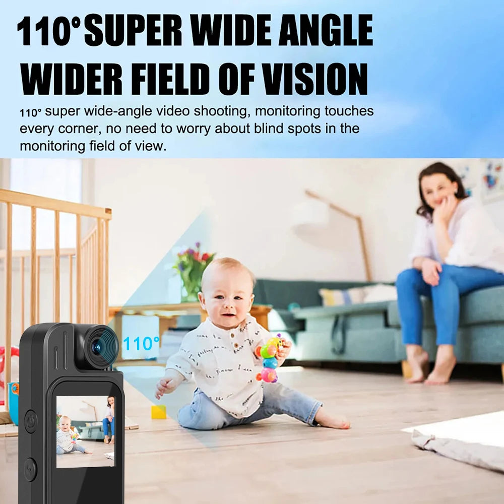 WatchLite™ Y9 Mini Body Camera – Videoregistratore portatile HD 1080P con visione notturna a infrarossi e obiettivo rotante a 180° 